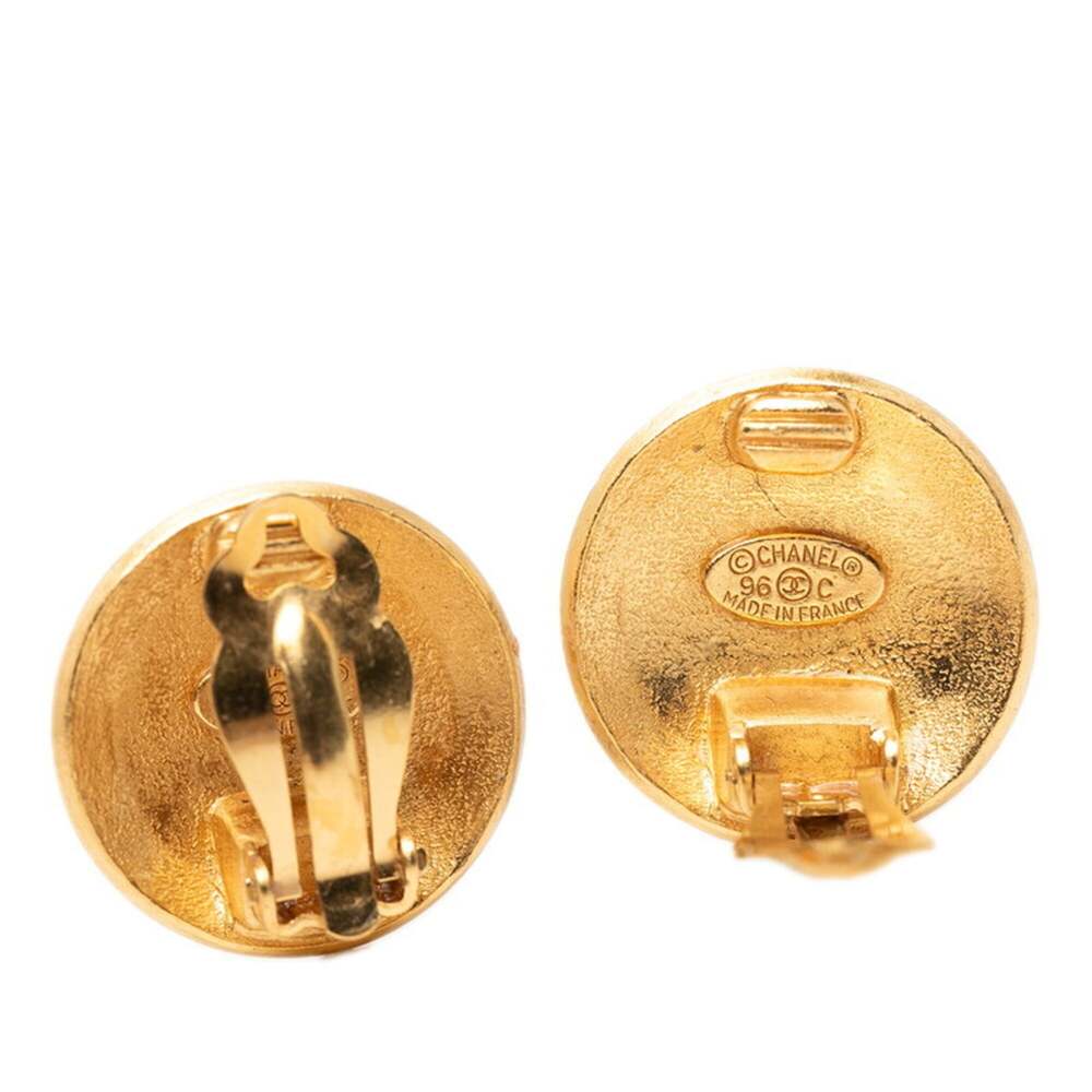 Chanel Cc Logo Round Clip-On Earrings #249953C67B - Picture 3 of 3